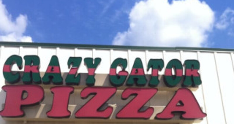 Crazy Gator Pizza logo sign